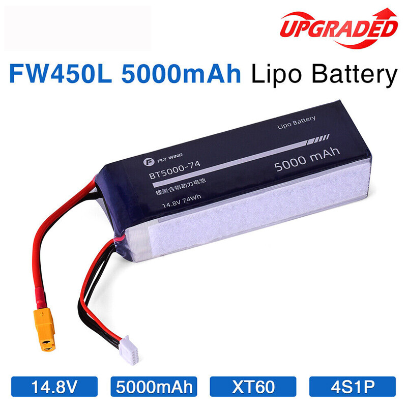 14.8V 5000mAh 4S Lipo ACE Tattu Battery XT60 Plug for FW450L RC Helicopters-image