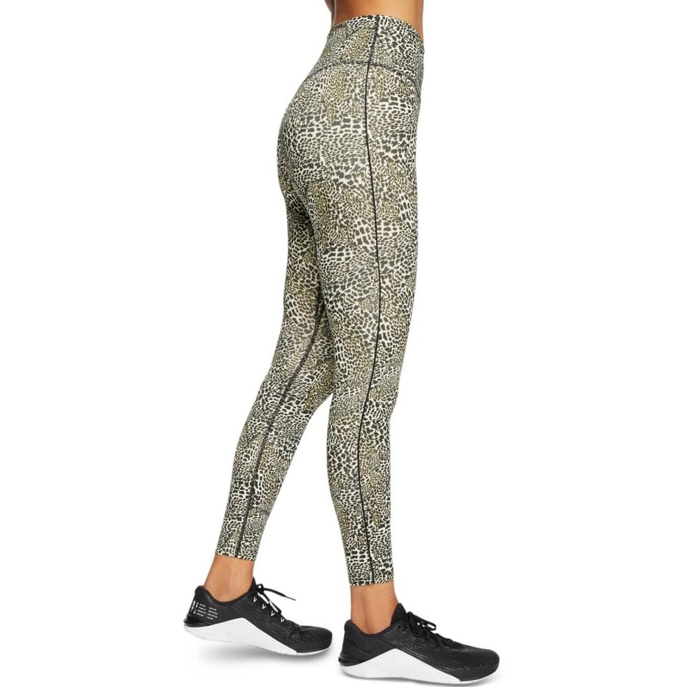 NIKE DRI-FIT Black Yellow Animal Print Athletic Exercise Workout Leggings XS