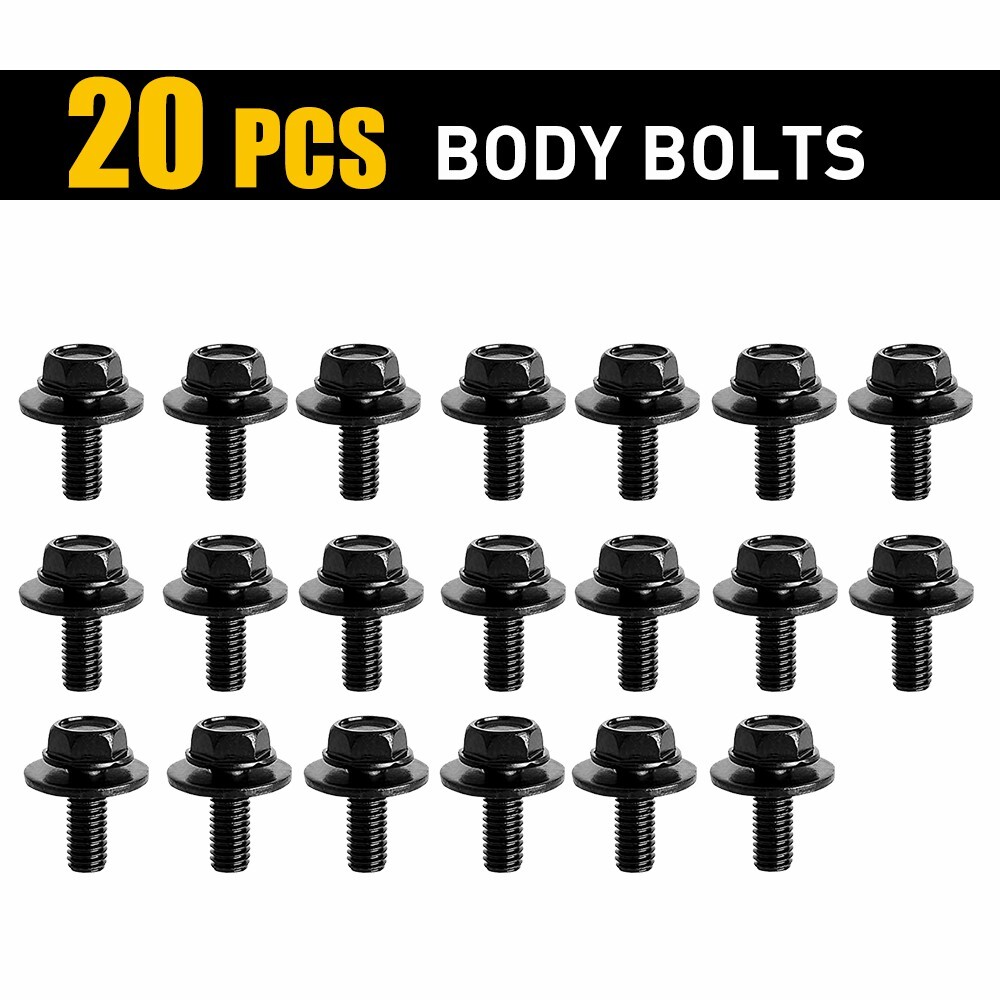 Upgrade Your Ride with M6-1.0x16mm Fender Body Bolts and 17mm Washer - 10mm Hex