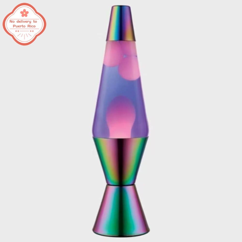 New LAVA Iridescent Chrome Table Lamp, Hand-Painted 14.5-Inch Motion Light