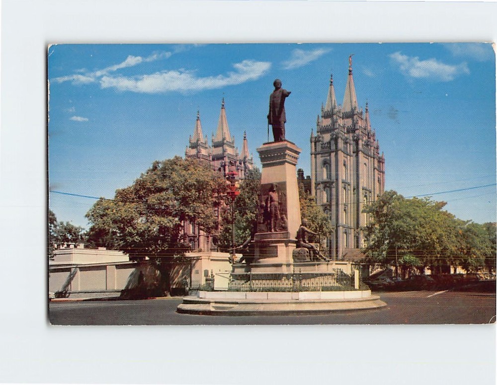 Postcard Brigham Young Monument Salt Lake City Utah USA