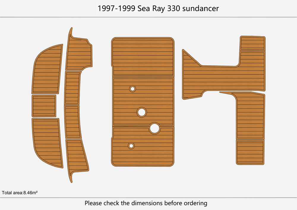1999 Sea Ray 330 Sundancer Swim Platform Cockpit EVA Pad Foam Teak Deck Flooring