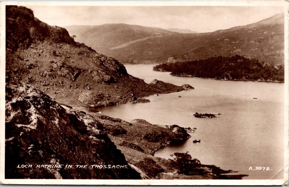 Dr Jim Stamps Postcard Real Photo Loch Katrine In The Trossachs Creased Corner