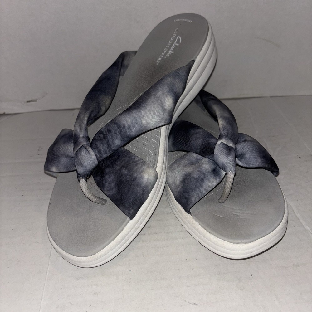 Clarks Cloudsteppers Womens Black Gray Sandals Size 11