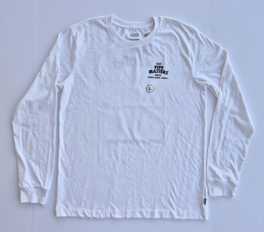 Vans Pipe Masters 2023 North Shore Hawaii Long Sleeve White T-Shirt Men's Size L