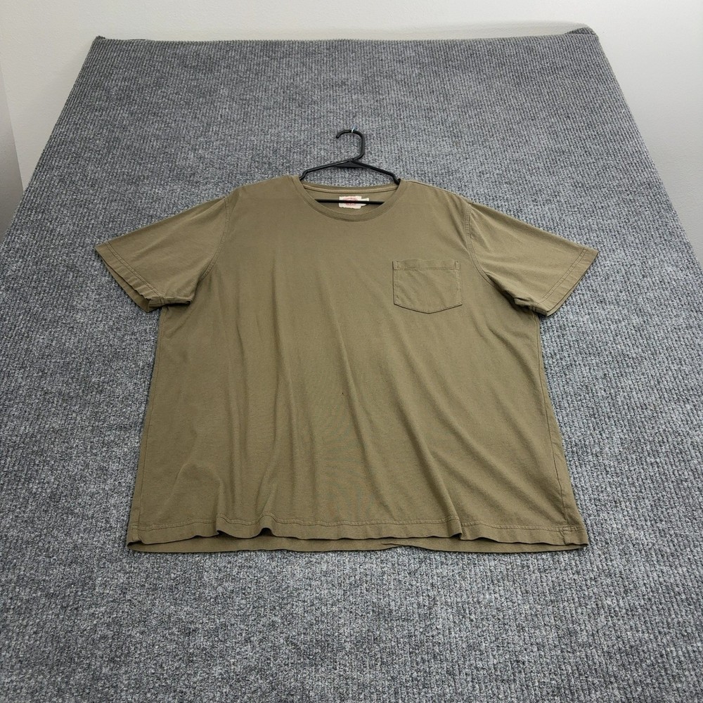 Brooks Brothers Red Fleece T Shirt Mens XXL Olive Green Cotton Pocket Casual