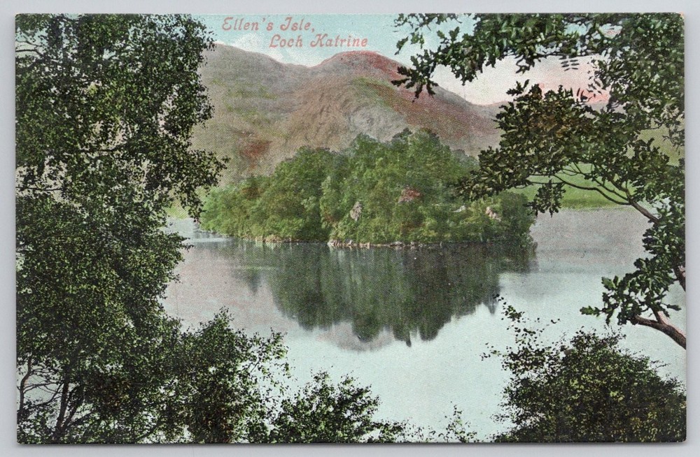 Ellen's Isle Loch Katrine Scotland Vintage Postcard Valentine's Series