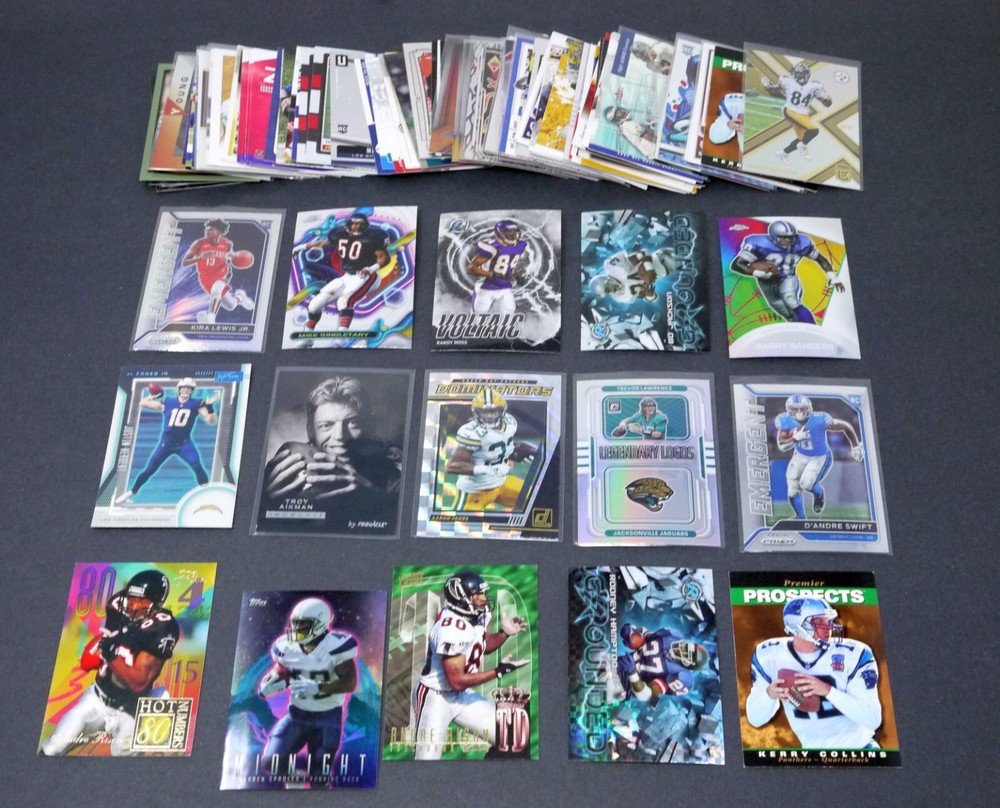 Huge Lot of 100 Various NFL Football Cards All Inserts, Rookies, and Parallels