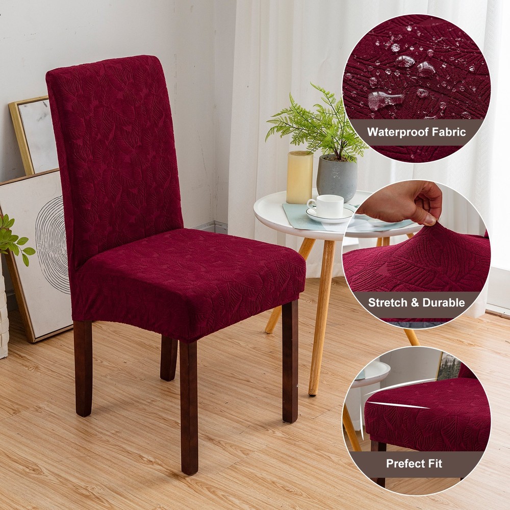 4/6 elastic leaf pattern chair covers for restaurant decoration and protection