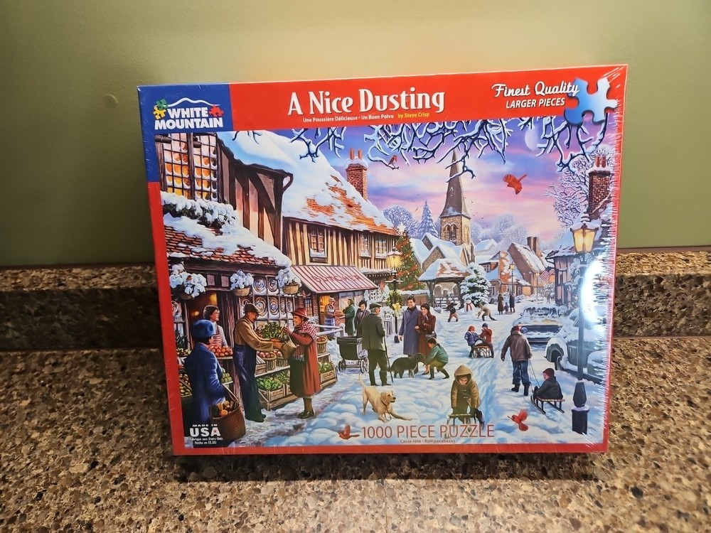 White Mountain Jigsaw Puzzle *A Nice Dusting Christmas*  1000pc New Sealed