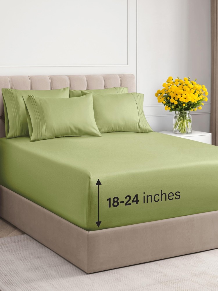 Extra Deep Queen 6-Piece Cooling Hotel Luxury Breathable Bed Sheet Set