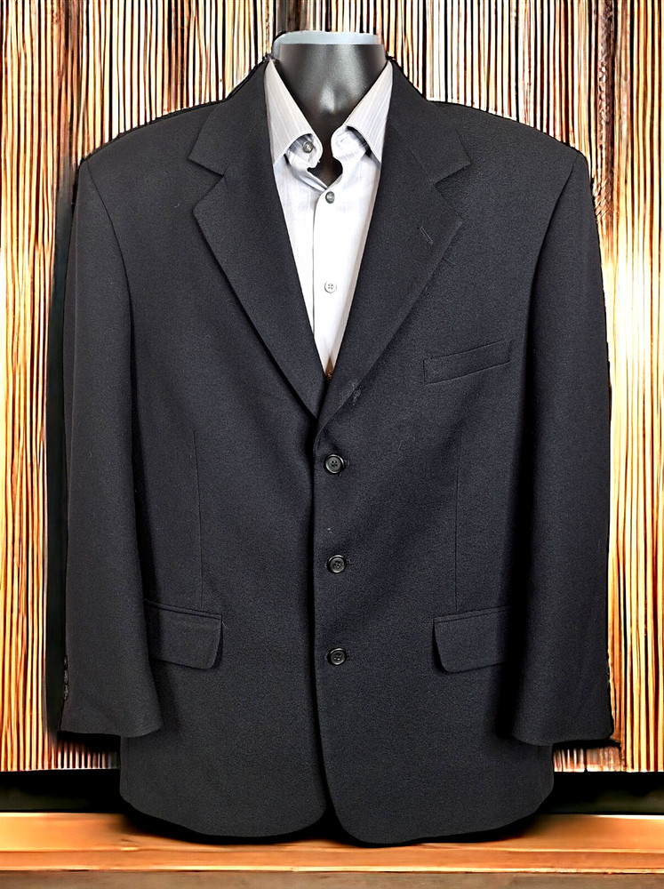 Savane Sport coat Blazer Mens 46R Black 3 Button Ventless