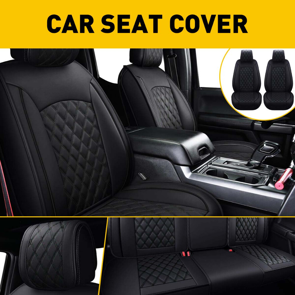 PU Leather Car Seat Cover Protectors for 2009-2022 Ford F150 Crew Cab