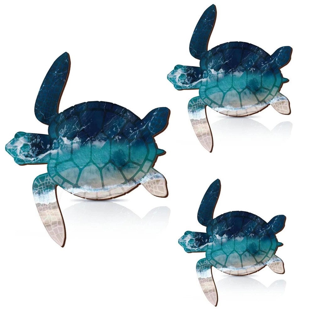 3 Sizes Wooden Sea Turtle Wall Decor Turtle Wall Art Beach Theme Art Decorati...