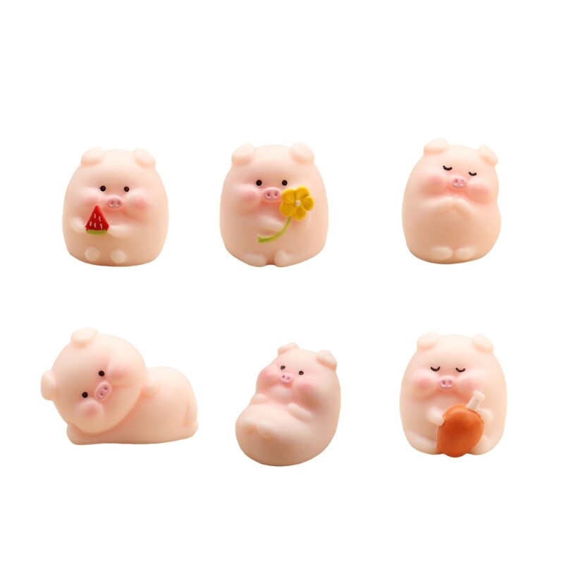 Miniature Pig Resin Figurines Fairy Garden Decor Landscape Decor Desk Ornament