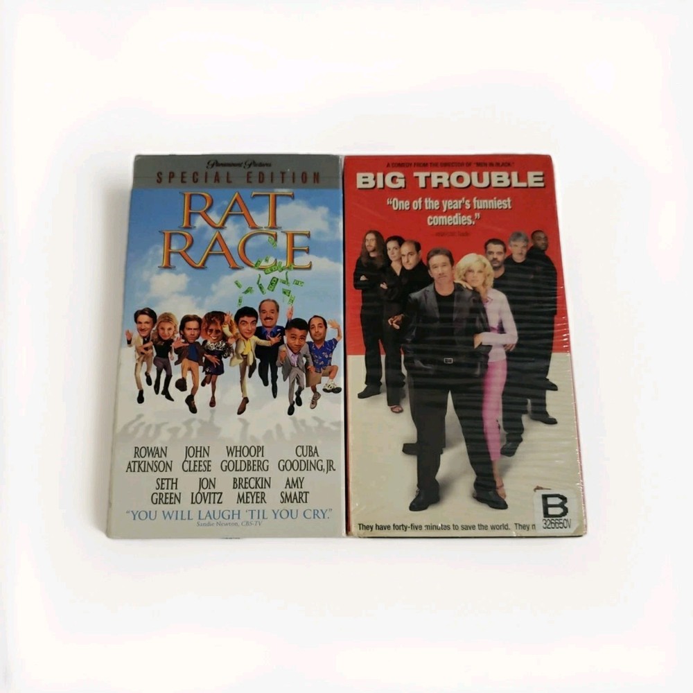Rat Race Special Edition & Big Trouble VHS VG Bundle Lot Early 2000s Comedy