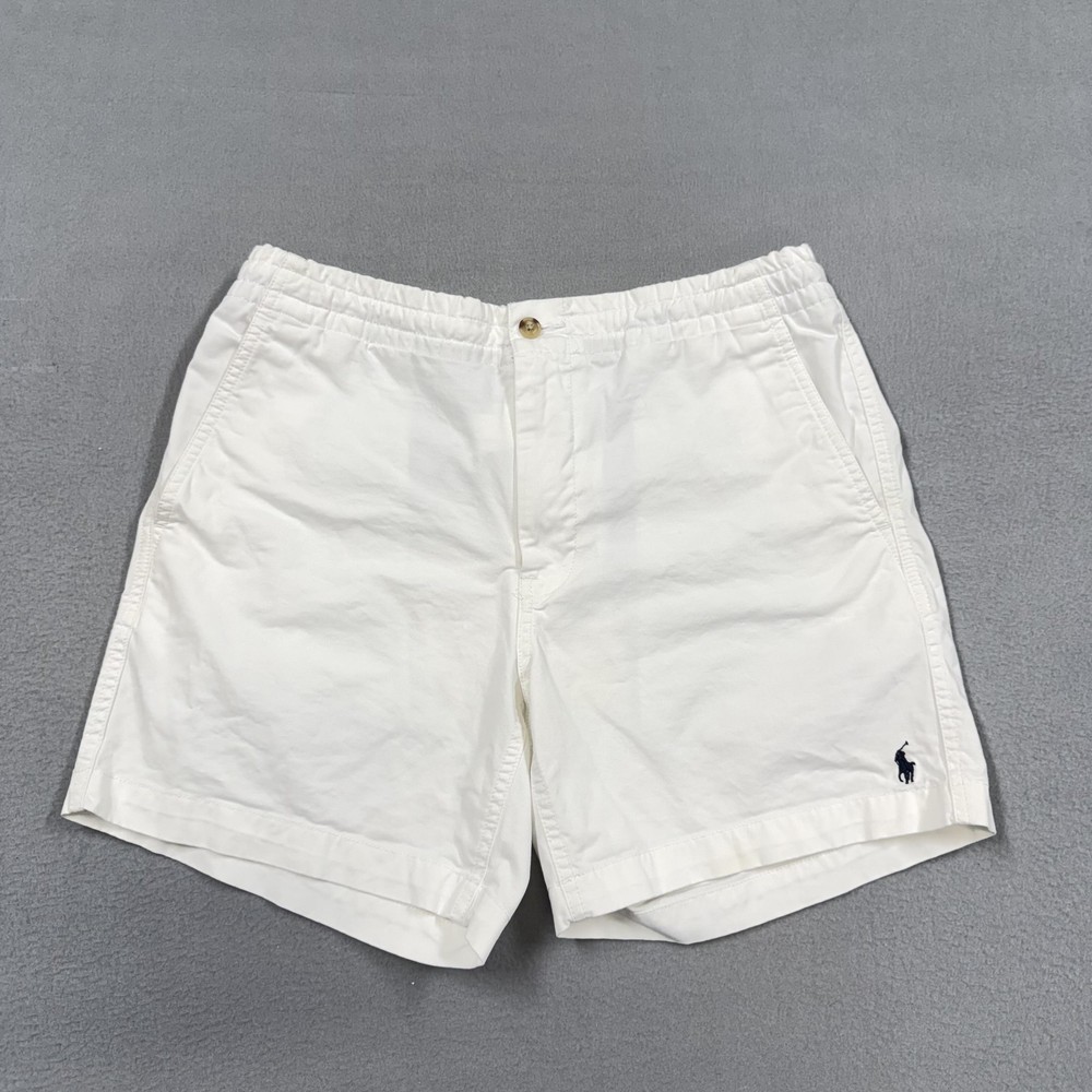 Polo Ralph Lauren Shorts Mens Small White Stretch Chino Drawstring 6 Inseam