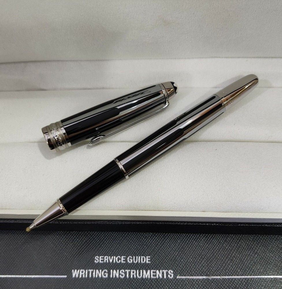 Deluxe Metal Series Black-Silver Color 0.7mm Rollerball Pen No Box