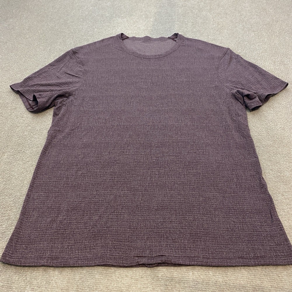 Lululemon Shirt Mens XL Purple Short Sleeve Seamless Athletic Yoga Run Gym