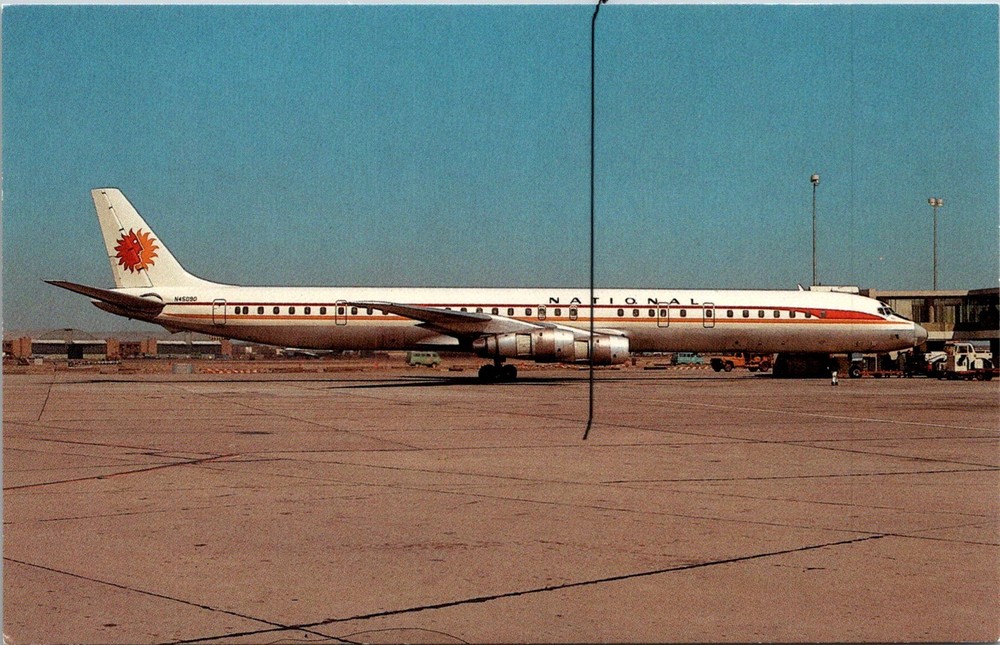 Dr Jim Stamps Postcard National Airlines Mcdonnell Douglas Dc-8-61