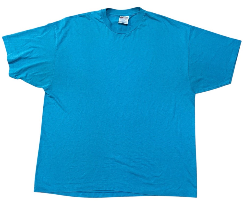 Hanes Blank Blue T-Shirt Men’s Size 2XL Stretched Out Single Stitch VTG 80’s