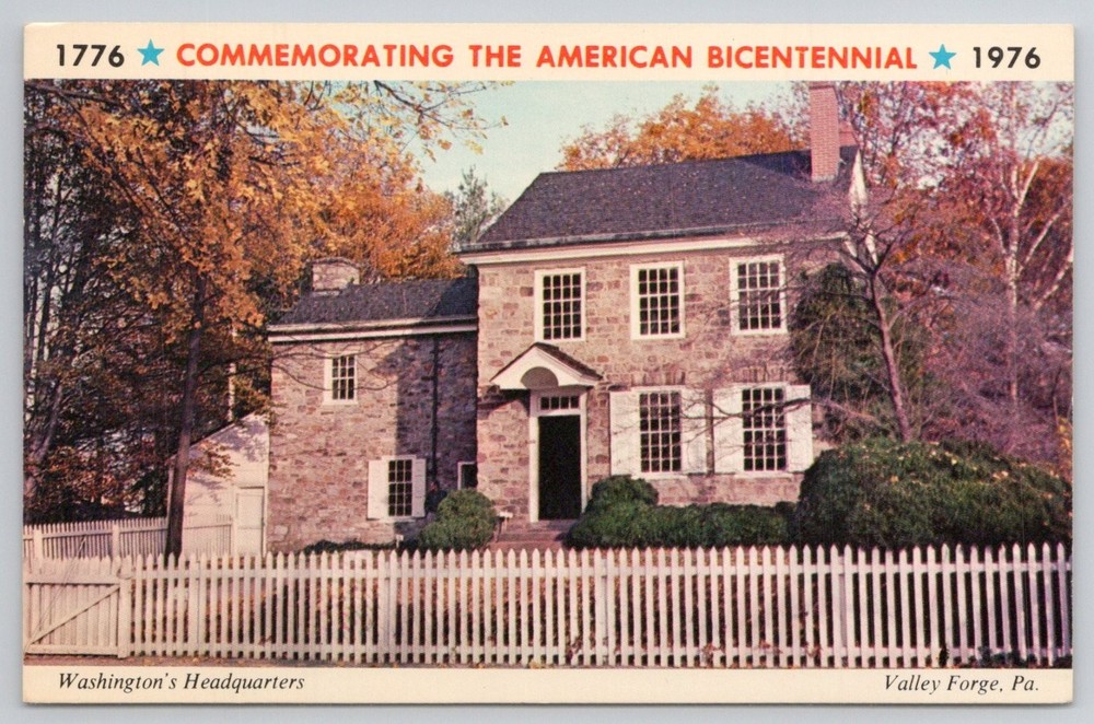 Washington's Headquarters Valley Forge PA 1976 Bicentennial Postcard