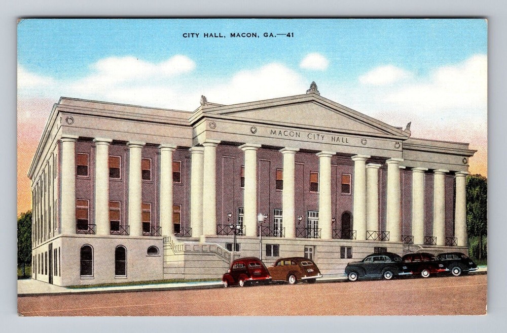 Macon GA-Georgia City Hall Vintage Postcard