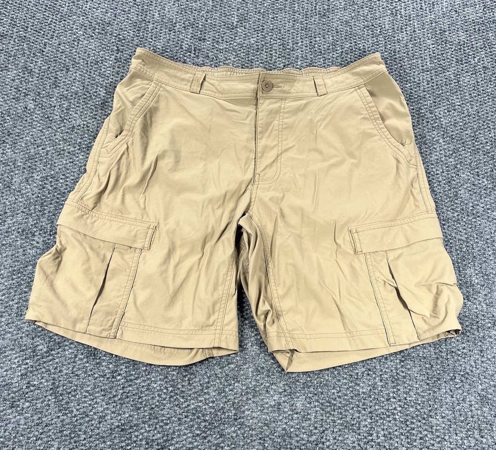 REI Co-Op Sahara Cargo Shorts Men's 36 Tan Khaki Beige Hiking Nylon Stretch