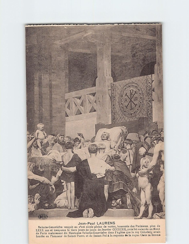 Postcard The Death of St. Genevieve by Jean-Paul Laurens