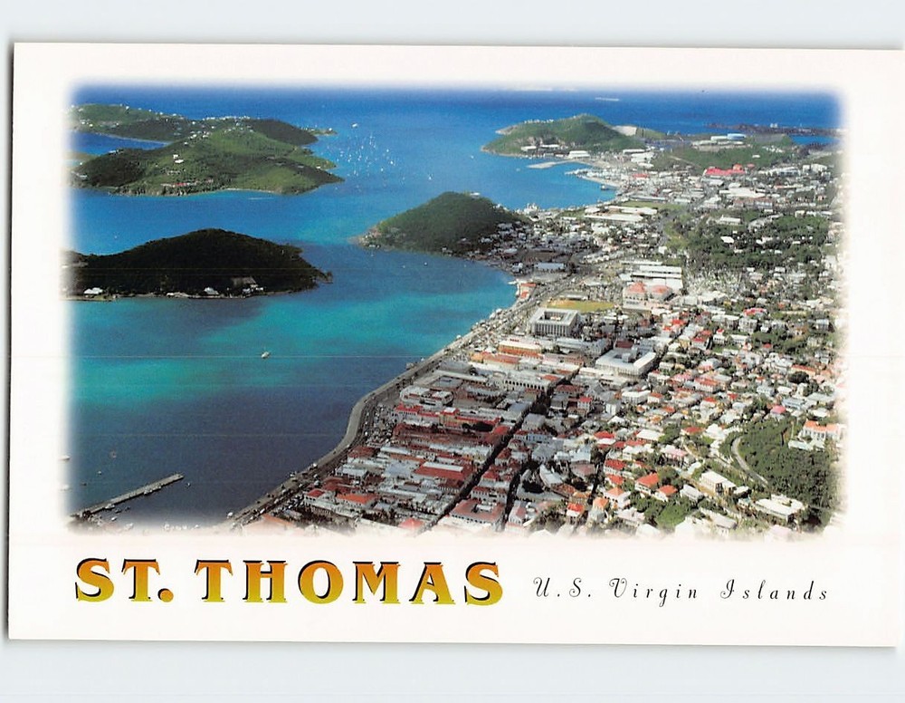 Postcard Aerial View Charlotte Amalie St. Thomas US Virgin Islands