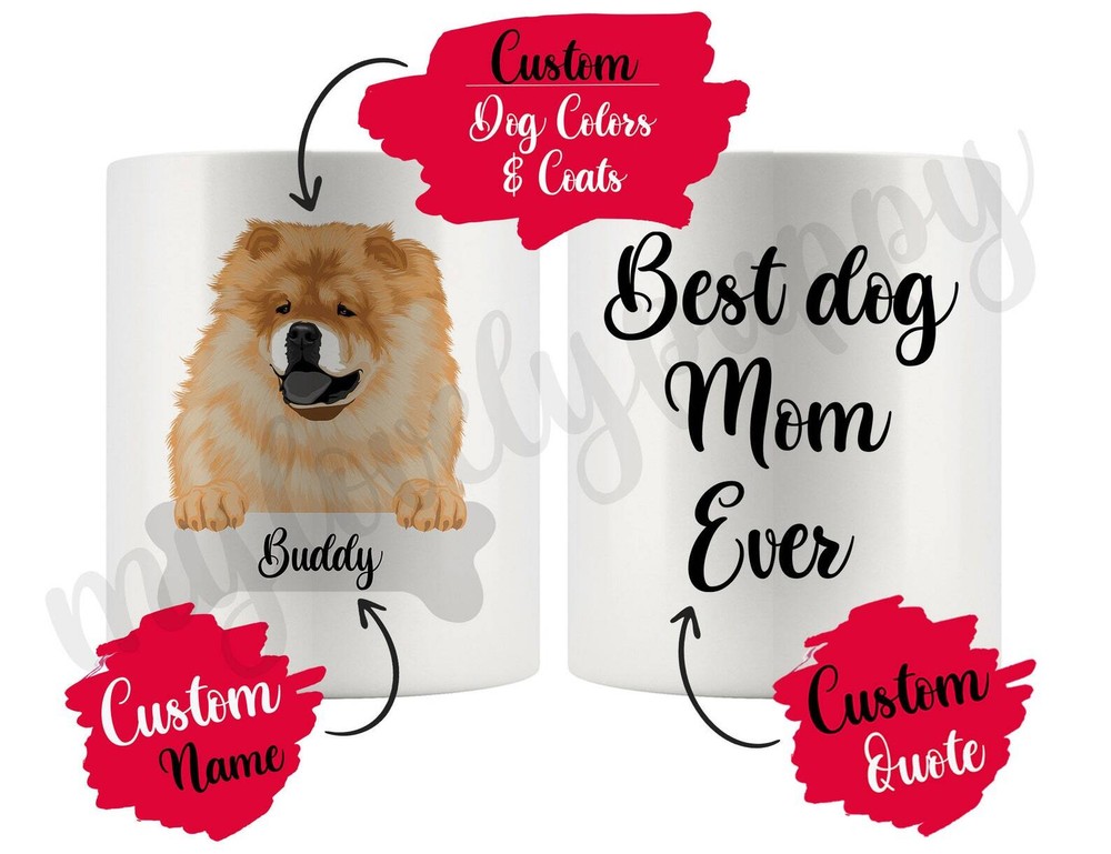 Personalized Chow Chow Dog Mom And Dad Mug Chowdren Women Men Christmas Gifts
