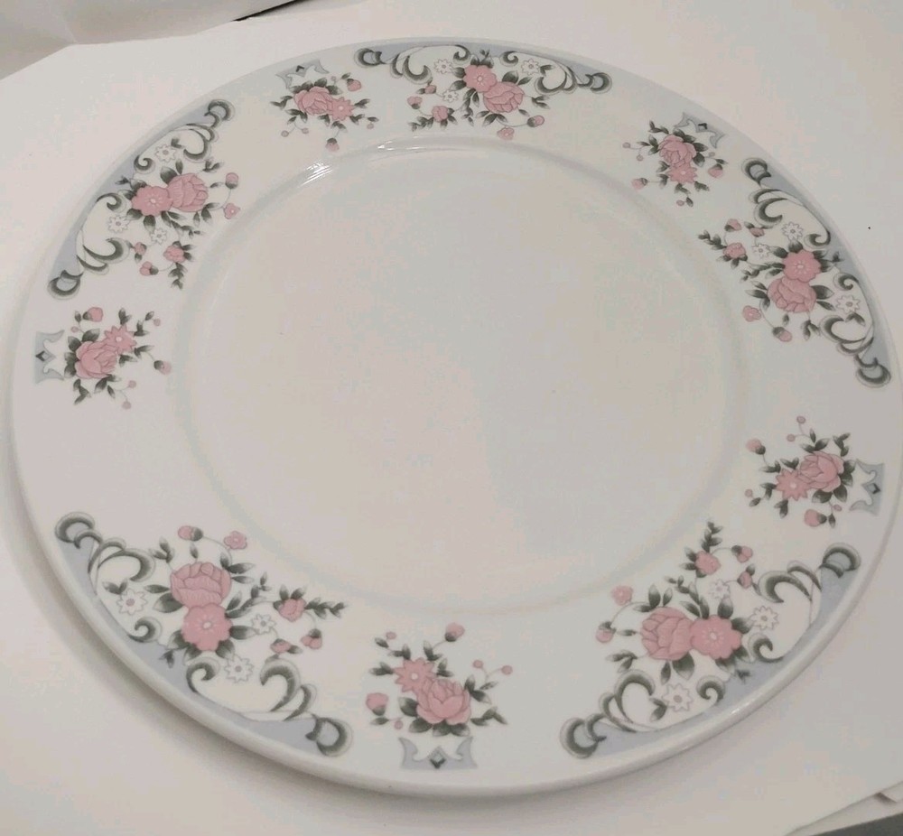 Vintage Sharon Everbrite Fine China Dinner Plate Japan Pink Floral Rose Pattern