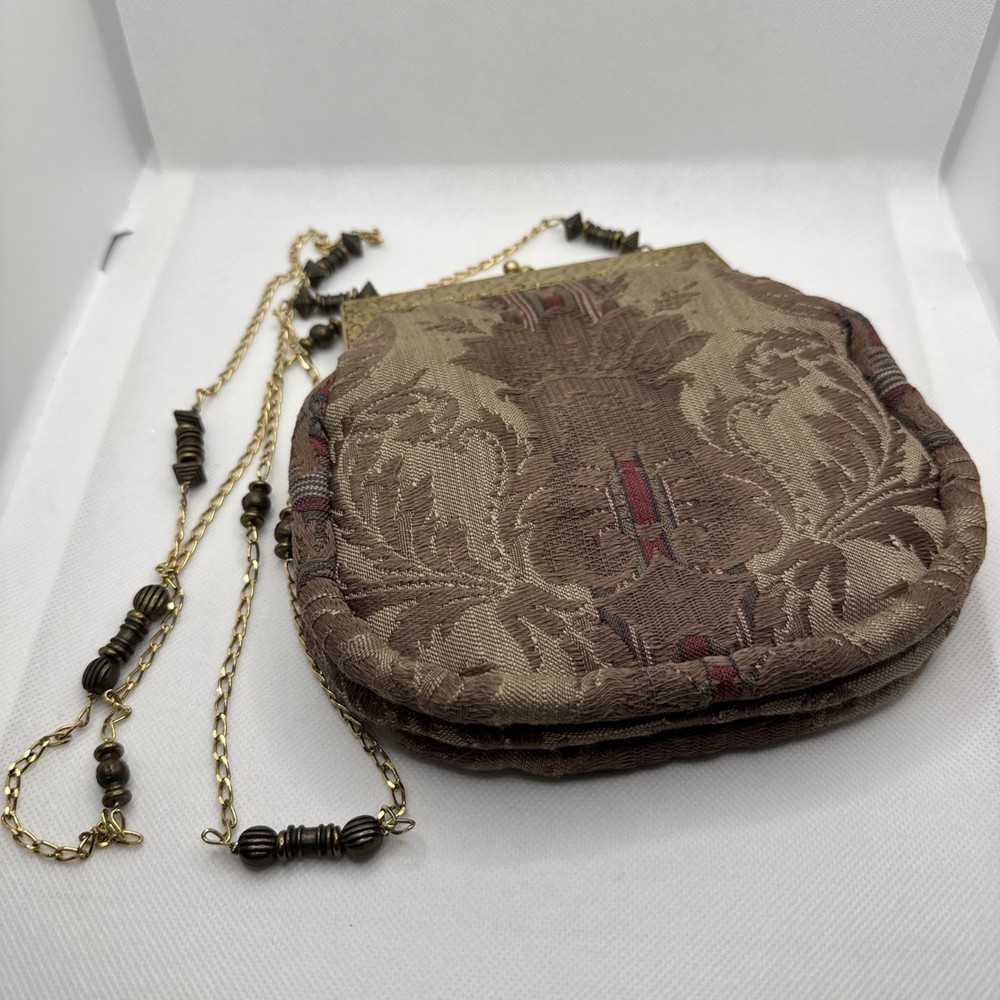Vintage Tapestry Carpet Bag Brocade Handbag Clutch Evening Bag