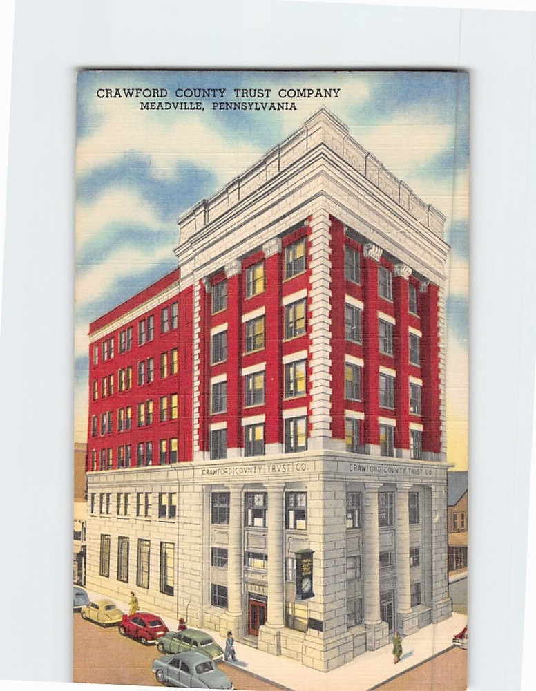 Postcard Crawford County Trust Company Meadville Pennsylvania USA