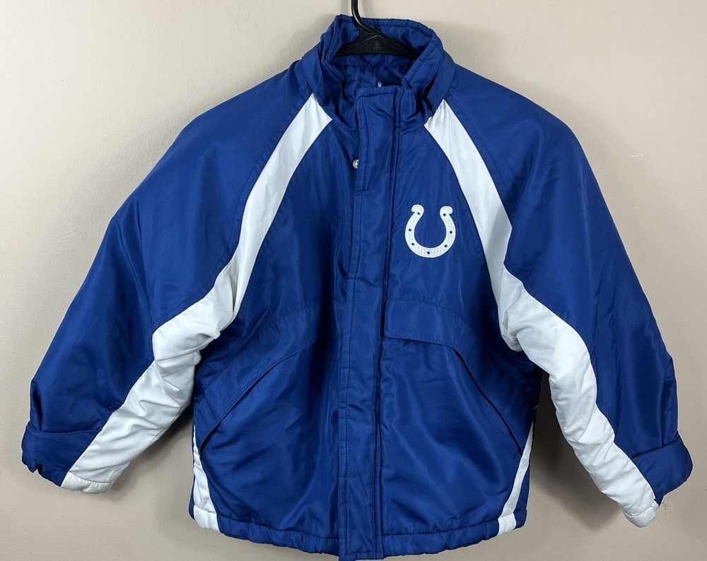 Indianapolis Colts Jacket Youth Small Blue Full Zip Winter Coat NFL Apparel