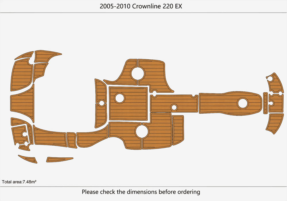 2005 Crownline 220 EX Swim Platform Cockpit boat EVA Pad Foam Teak Deck Flooring