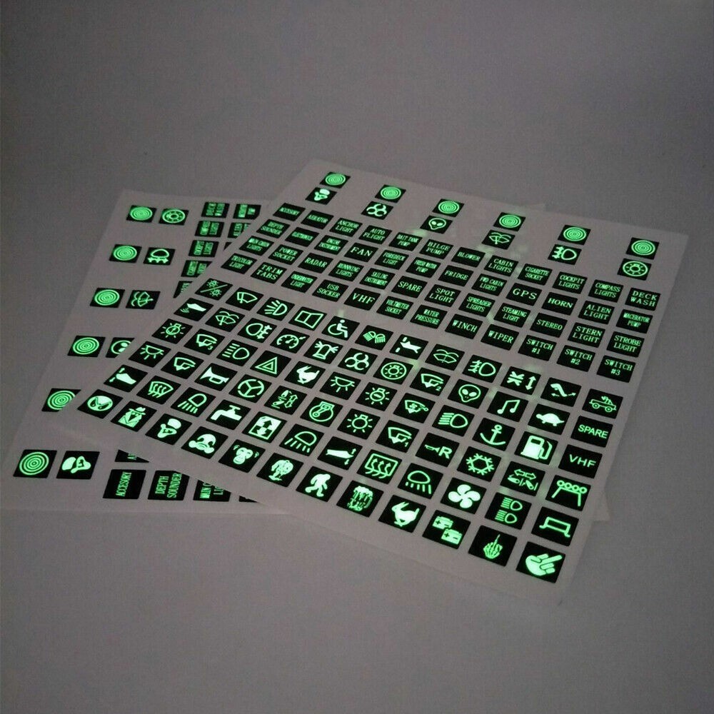 120Pcs/Car Interior Panel Console Button Switch Decal Luminous stickers