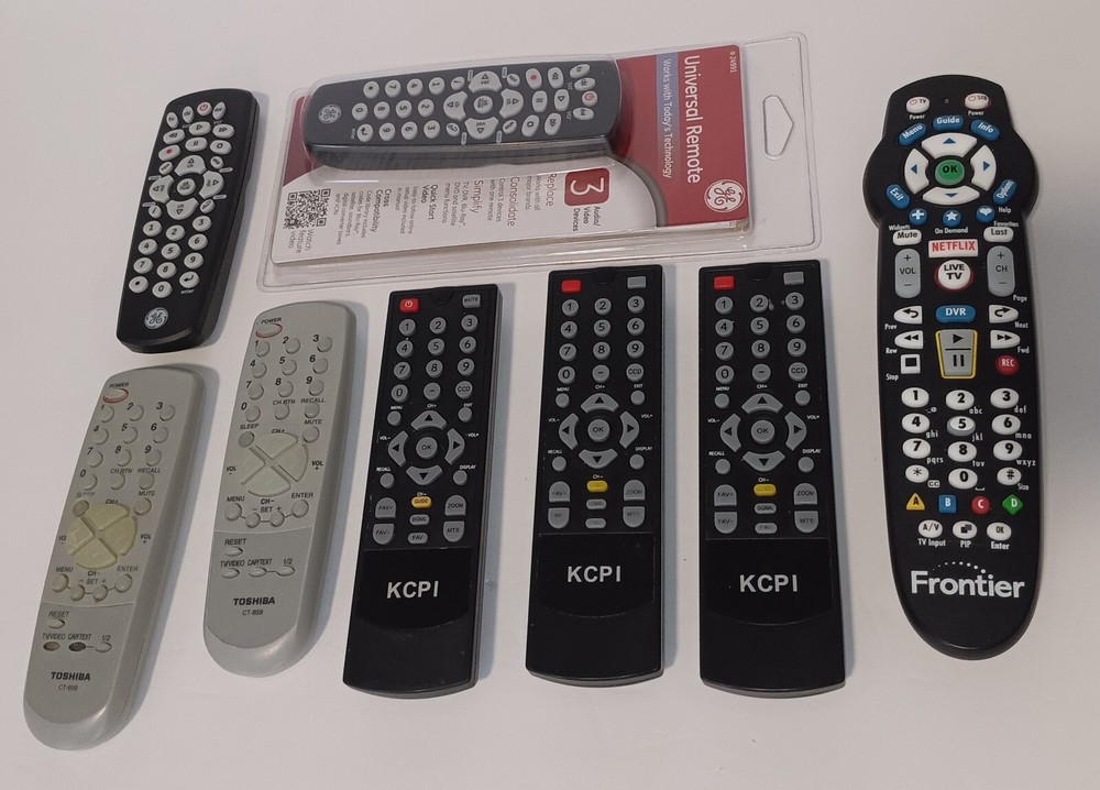 Remote  Control Mix Brand Lot Of 8 KCPI, Toshiba, Frontier, GE
