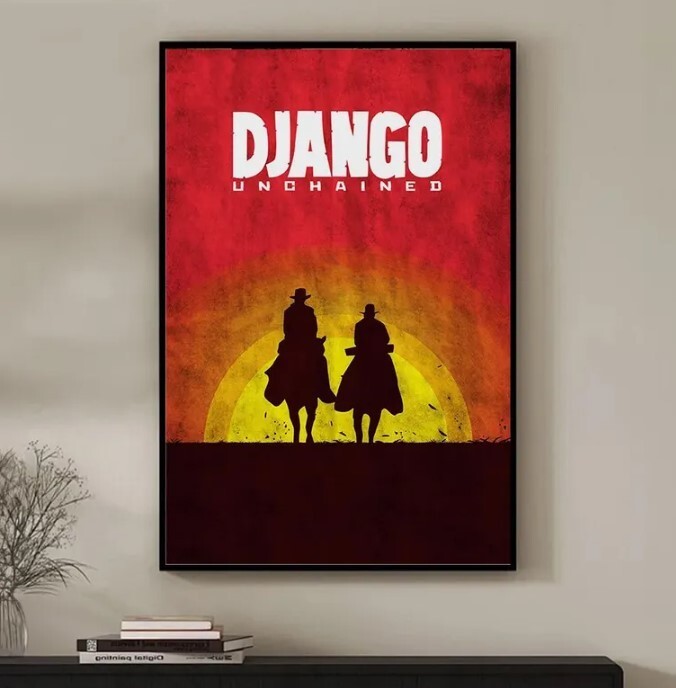 Django Unchained Retro Movie Poster Wall Art Home Decor