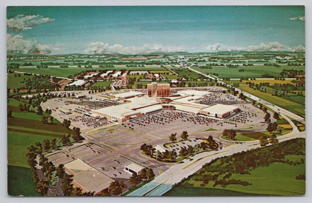 Lancaster Pennsylvania, Park City Shopping Center Mall Aerial View, VTG Postcard