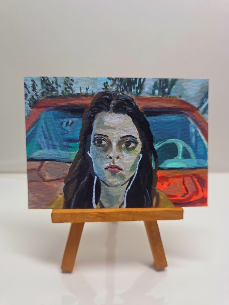 Original ACEO Bella Portrait Painting Twilight Inspired Vampire Mini Fantasy Art