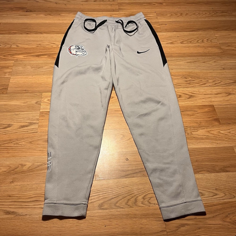 Nike Dri-Fit Gonzaga Bulldogs Elite Sweatpants Size Medium Gray Black Mesh