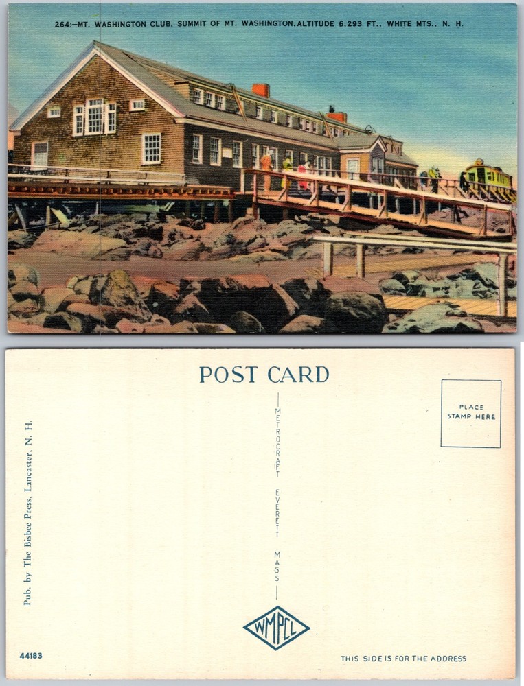 Mt Washington Club Summit Building White Mountains New Hampshire Postcard