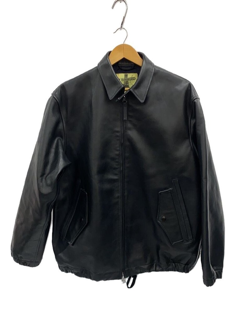 SSZ 24AW Men's Black Cowhide Leather Blouson Jacket Size M 11-18-2611-202