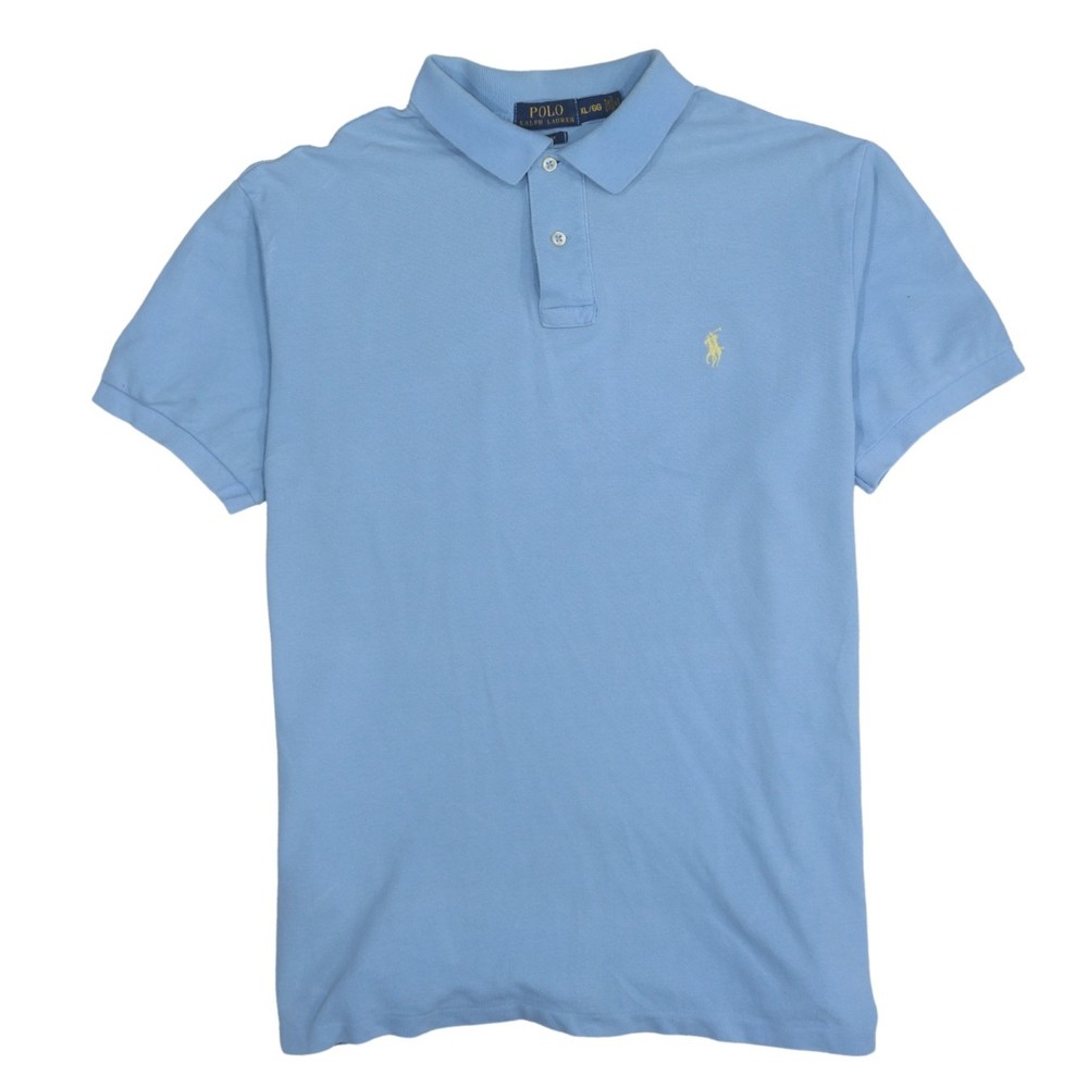 Polo Ralph Lauren Womens Polo Shirt Light Blue Cotton Embroidered Pony Top XL