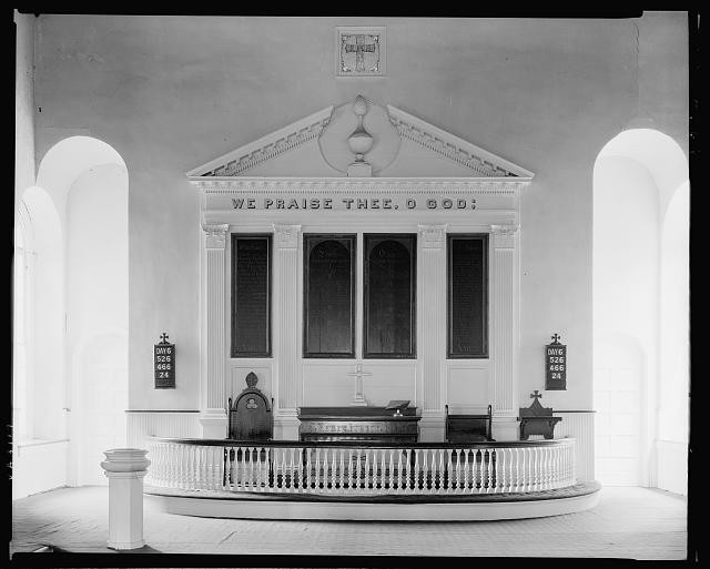 Photo:White Marsh Virginia Abingdon Church 1930 Interior Altar Episcopal