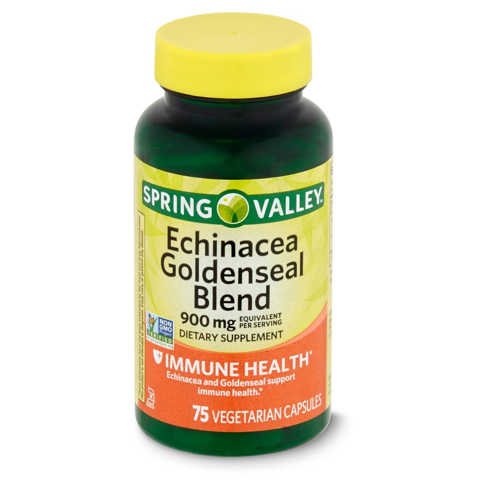 Spring Valley Echinacea Goldenseal 900mg Immune Support Capsules 75ct