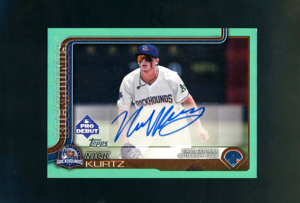 2025 Topps Pro Debut Aqua Foil #PD-1 Nick Kurtz A's RC Rookie AUTO /75
