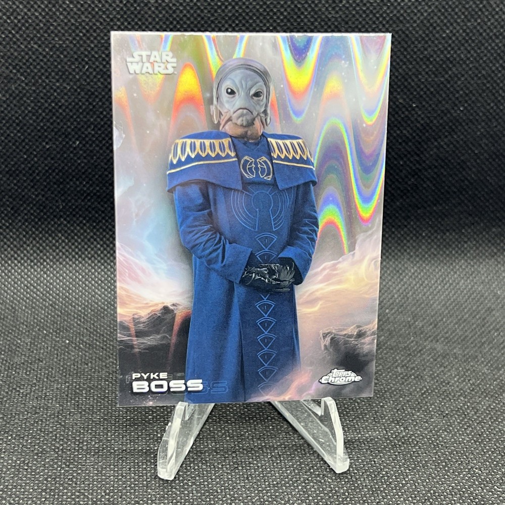 2025 Topps Star Wars Chrome Pyke Boss Raywave Refractor Card- #149 Boba Feta