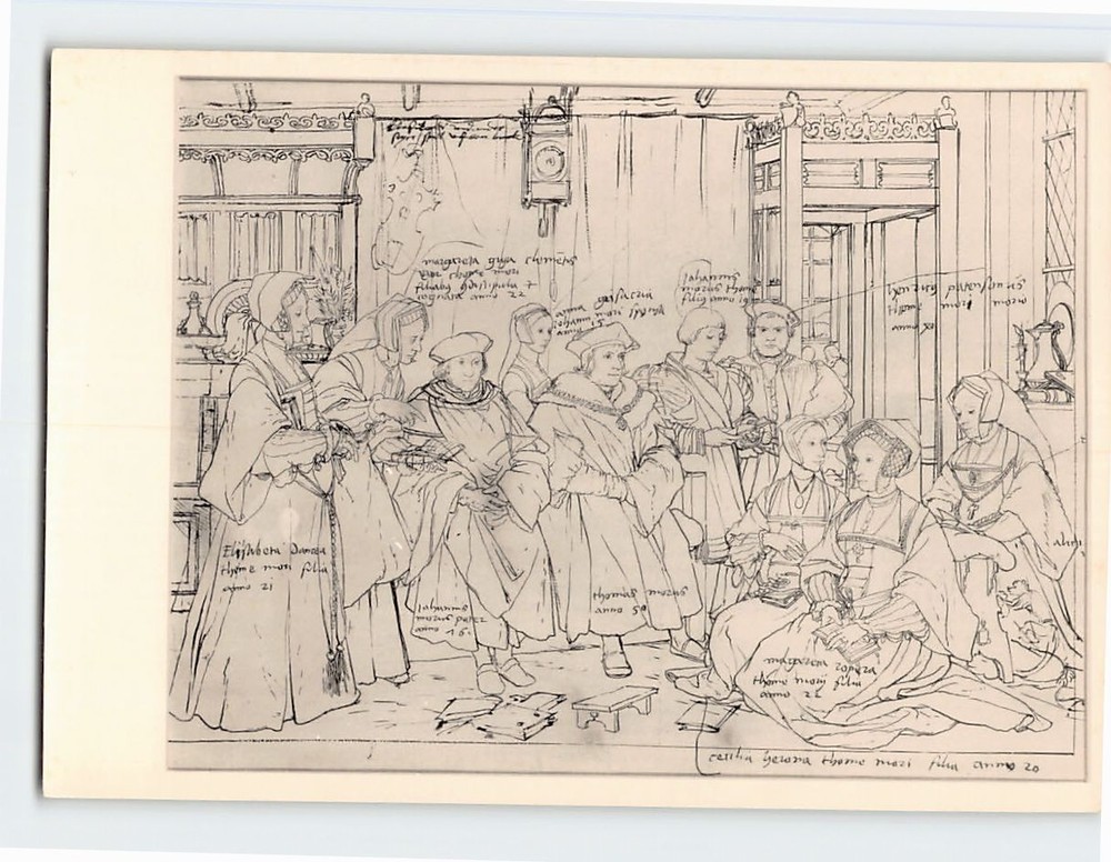 Postcard Sir Thomas More and His Family Painting by Hans Holbein the Younger
